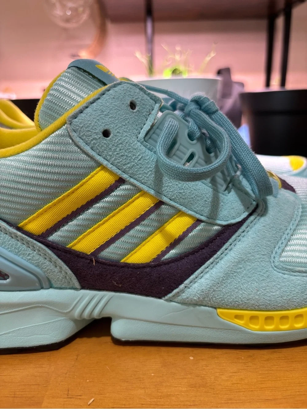 adidas TORSION ZX 8000 Aqua Teal and Yellow Runner Sneakers men’s.